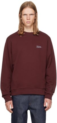 A.P.C. Burgundy Printed-Logo Sweatshirt