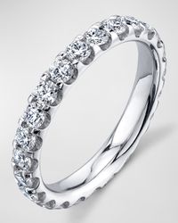 Platinum Eternity Comfort Fit Band with U Prong Set Round Cut Diamonds, 2.00ct