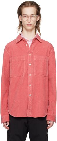 PS by Paul Smith Chemise rose en velours côtelé