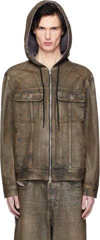 Diesel Brown D-Gross-S1 Denim Jacket