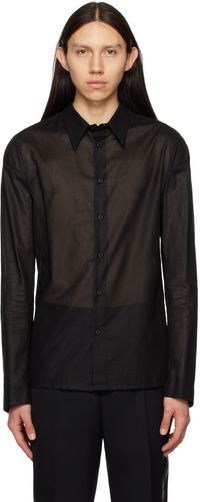 SAPIO Black Spread Collar Shirt