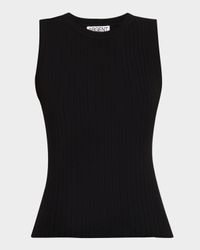 Crewneck Ribbed Knit Tank