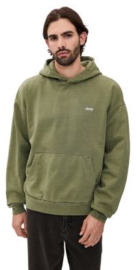Obey Lowercase Pigment Hoodie Pigment Deep Lichen Green L