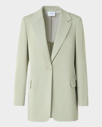 Single-Breasted Wool Tricotine Boyfriend Blazer