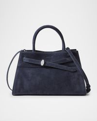 Dash Belted Suede Top-Handle Bag