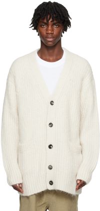 AMI Paris Off-White Chunky Cardigan