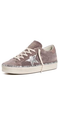 Golden Goose Hi Star Suede Upper Laminated Star Leather Heel Glitter Edge Sneakers Cinder/Silver 42