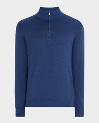 Men's Birdseye Knit Quarter-Zip Sweater