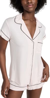 Eberjey Gisele Shortie Pajama Set Sorbet/Black M