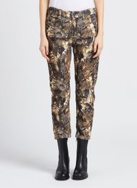 Please - Pantalon droit en coton mélangé imprimé - Taille L - Multicolore