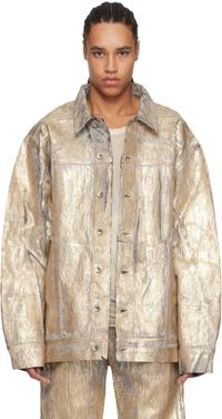 Rick Owens DRKSHDW Gold Hollywood Jumbo Worker Denim Jacket