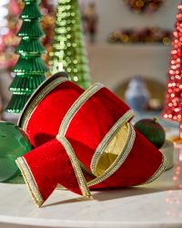 Velvet Crystal Side Trim Ribbon, 4" x 5 Yards