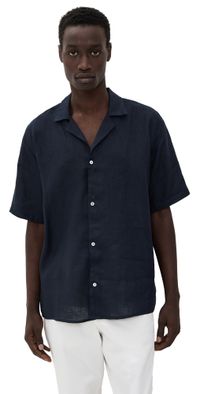 Ancora The Navy Resort Men Linen Shirt Navy L