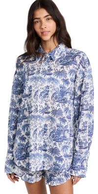 STAUD Colton Top Blue Toile L