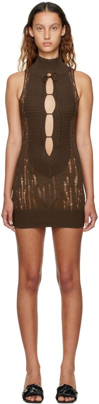 GUIZIO Robe courte brune exclusive à SSENSE