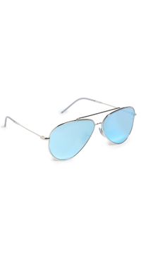 Ray-Ban Aviator Reverse Sunglasses Silver/Dark Grey Mirror Turquo One Size