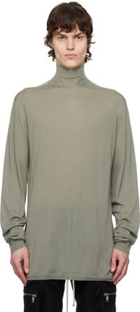 Rick Owens Green Hollywood Oversized Turtleneck