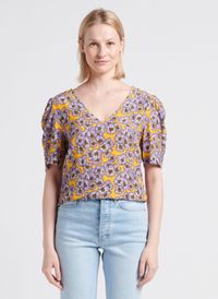 La Petite Francaise - Top Col V à imprimé floral - Taille 42 - Multicolore