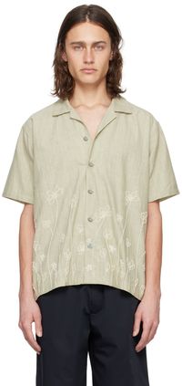 Kartik Research Green Faux-Pearl Shirt