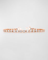 18K Gold East-West Bezel-Set Diamond Tennis Bracelet, 4.30tcw, 7"L