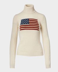 Flag Cashmere Turtleneck Sweater