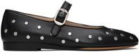 Le Monde Beryl Ballerines de style Charles IX noires en cuir à clous