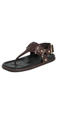 Free People Suri Square Toe Sandals Bitter Chocolate 6