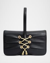Lace-Up Leather Wristlet