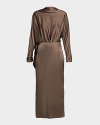 Phoebe Draped Silk Maxi Dress