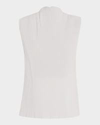 Plisse Cap-Sleeve Top