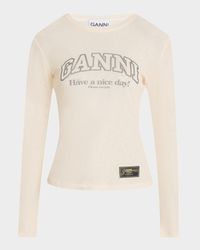 Logo-Print Marled Mesh Tee