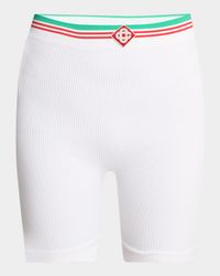 Logo-Band Seamless Rib Biker Shorts