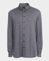 Men's Geometric Stretch Sport Shirt