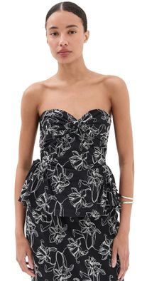 Kika Vargas Tasha Black Cotton Embroidery Top Black 2