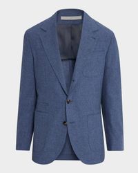 Men's Wool, Cotton and Silk Two-Button Sport Coat