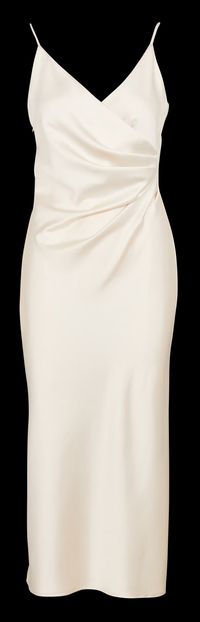 Imperial - Robe midi drapée en satin - Taille L - Blanc
