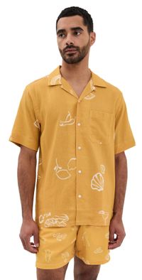 Closed Short Sleeved Shirt Mango Yellow L
