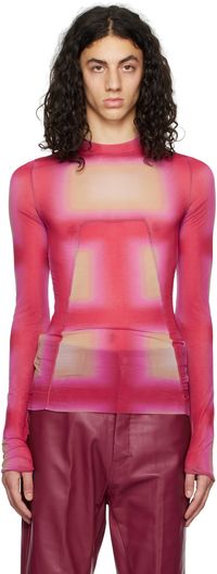 Rick Owens Pink Edfu Long Sleeve T-Shirt