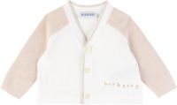 Burberry Bébé | Cardigan blanc et beige à logo brodé