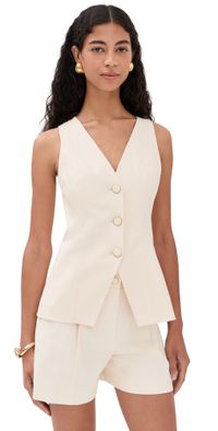 Veronica Beard Avalina Vest Ecru 0