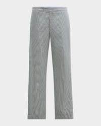 Men's Side-Tab Striped Sport Trousers