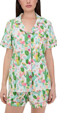 BedHead PJs Cotton Jersey Knit Classic Shorty Pajama Set Cactus Garden S