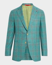 Men's Silk-Cashmere Plaid Sport Coat