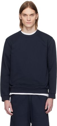 SKIMS Navy Fleece Lounge Classic Sweatshirt