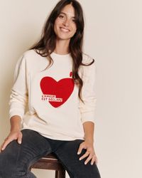 Emoi Emoi - Le sweat d'allaitement l'amour est déclaré en coton bio - Taille 2XL - Blanc