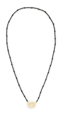 Gorjana Power Gemstone Long Beaded Necklace Gold/Black Onyx One Size