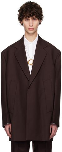 Jil Sander Veston bourgogne à simple boutonnage