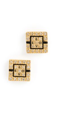Gwen Beloti Love Letter Studs Gold One Size