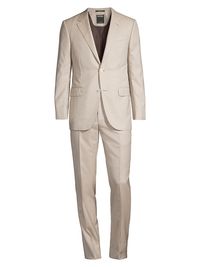 Men's Wool-Blend Single-Breasted Suit - Tan - Size 38