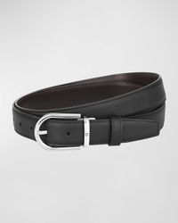 Men's Reversible Leather Buckle Belt